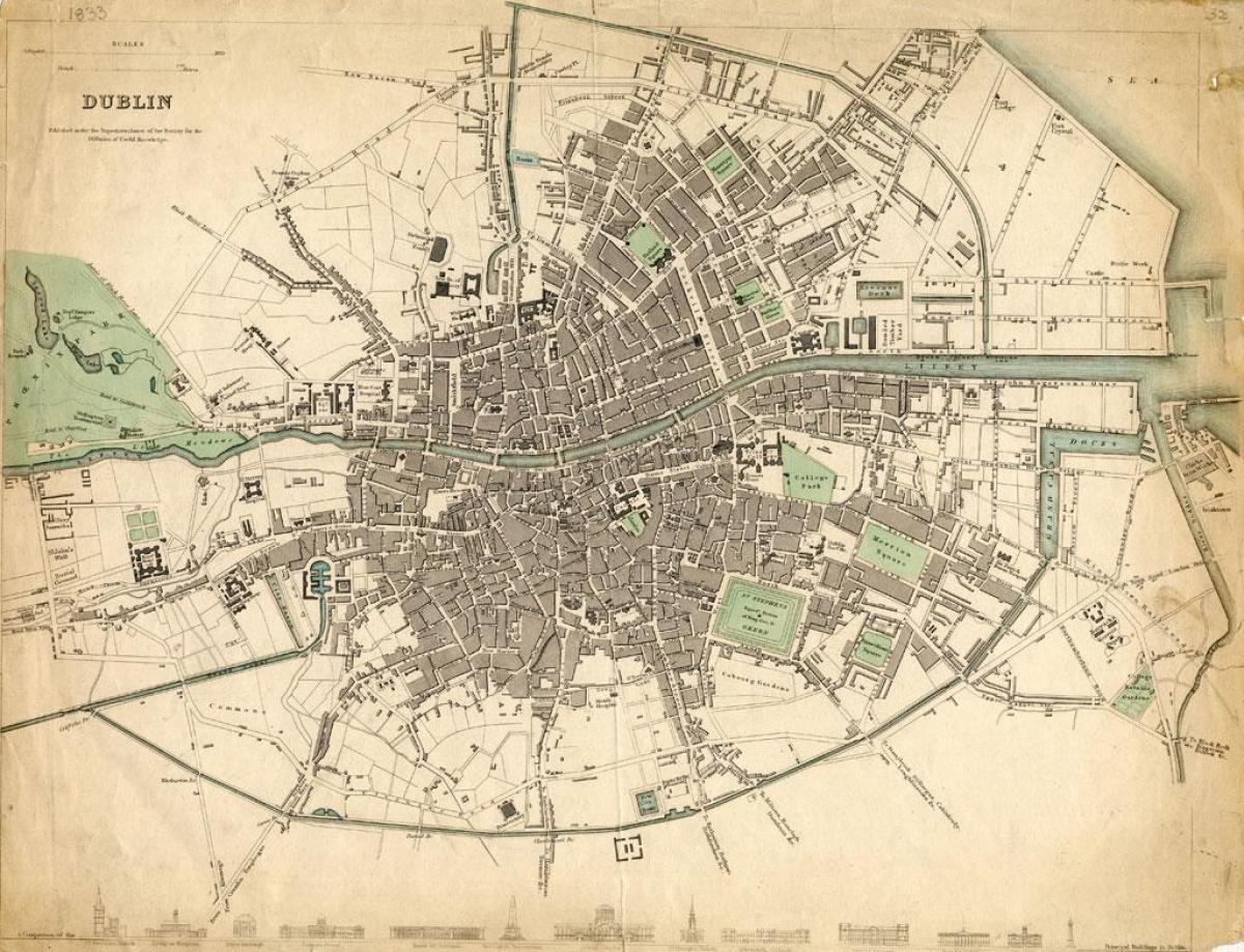 kaart van Dublin in 1916