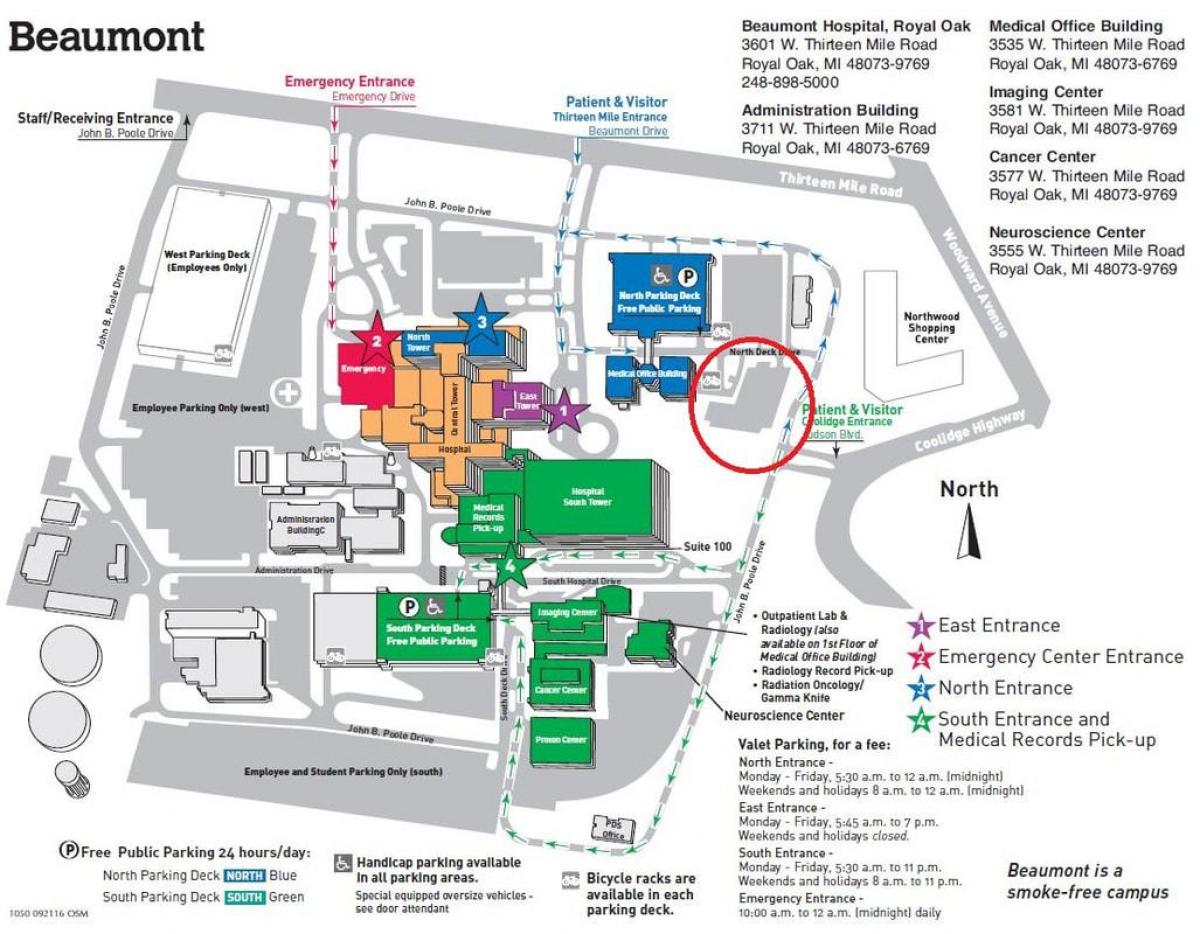 kaart van Beaumont hospital
