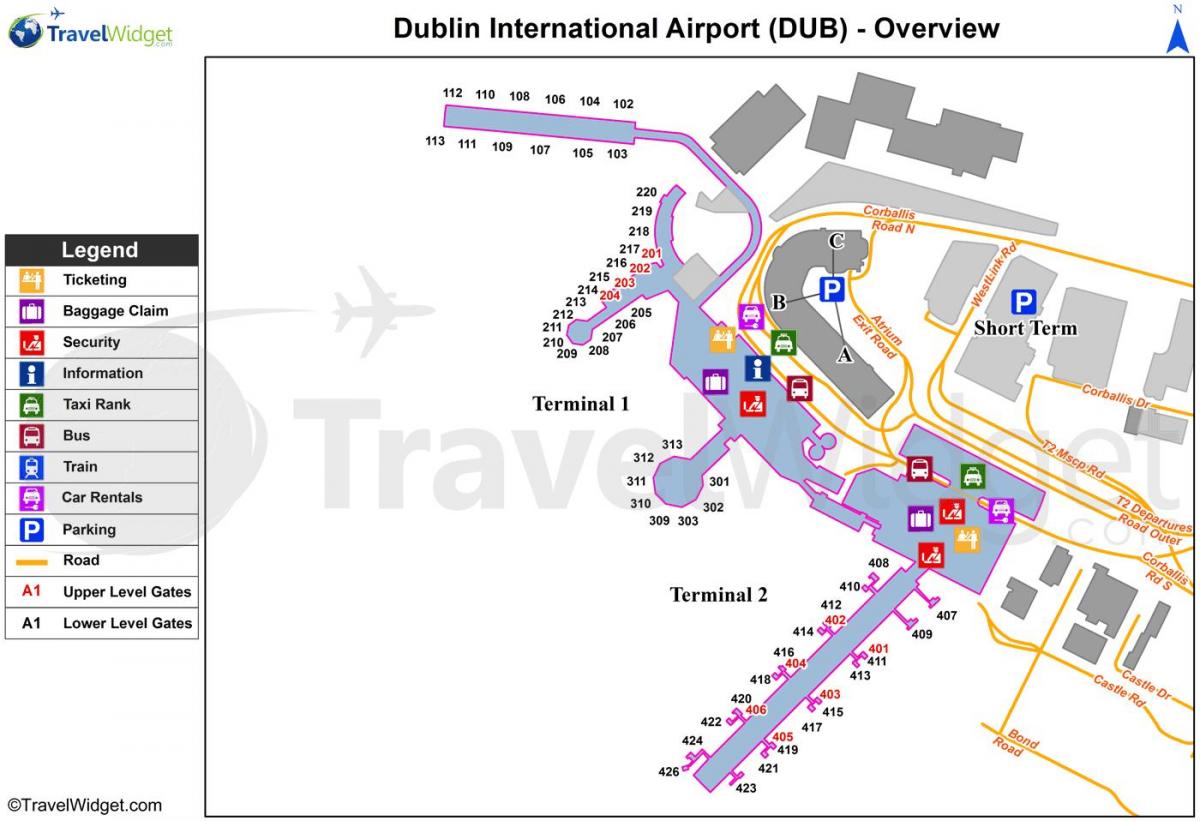 Dublin airport-parking kaart