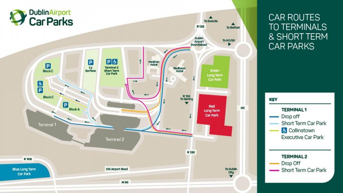kaart van Dublin airport terminal 1