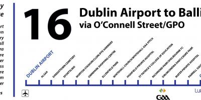 Bus 16 Dublin kaart bekijken