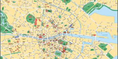 Kaart van het centrum van Dublin