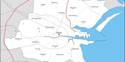 Kaart van Dublin wijken