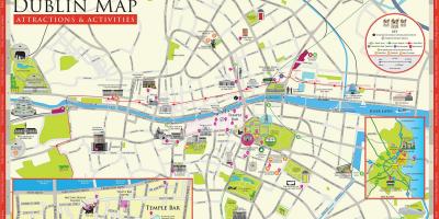 Het centrum van Dublin kaart bekijken